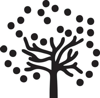 Tree icon symbol image vector, illustration of the tree botany in black image
