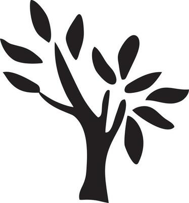 Tree icon symbol image vector, illustration of the tree botany in black image