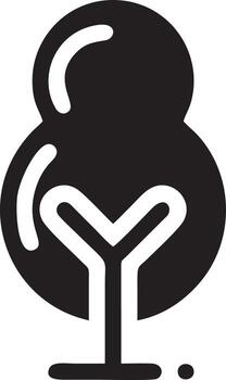 Tree icon symbol image vector, illustration of the tree botany in black image vector