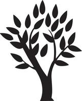 Tree icon symbol image vector, illustration of the tree botany in black image vector