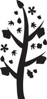 Tree icon symbol image vector, illustration of the tree botany in black image vector