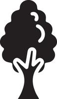 Tree icon symbol image vector, illustration of the tree botany in black image vector