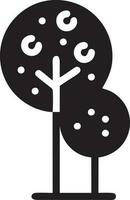 Tree icon symbol image vector, illustration of the tree botany in black image vector