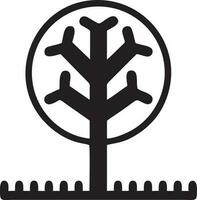 árbol icono símbolo imagen vector, ilustración de el árbol botánica en negro imagen vector