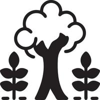 Tree icon symbol image vector, illustration of the tree botany in black image vector