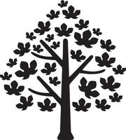 Tree icon symbol image vector, illustration of the tree botany in black image vector