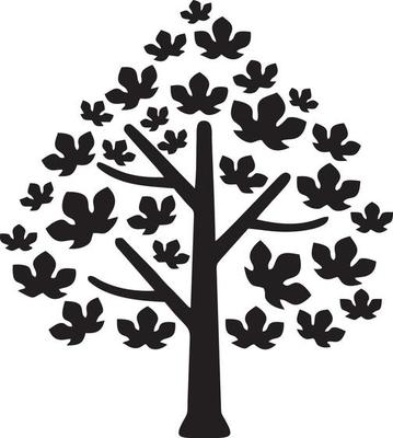Tree icon symbol image vector, illustration of the tree botany in black image