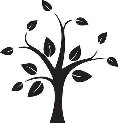 Tree icon symbol image vector, illustration of the tree botany in black image