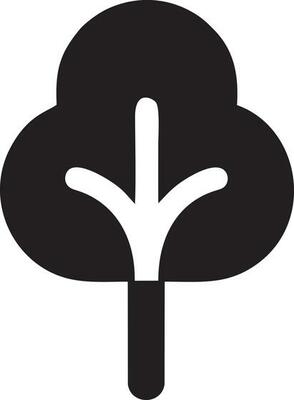 Tree icon symbol image vector, illustration of the tree botany in black image