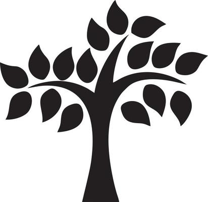 Tree icon symbol image vector, illustration of the tree botany in black image
