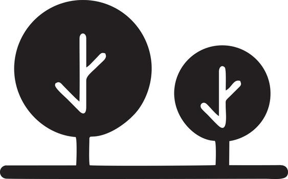 Tree icon symbol image vector, illustration of the tree botany in black image vector