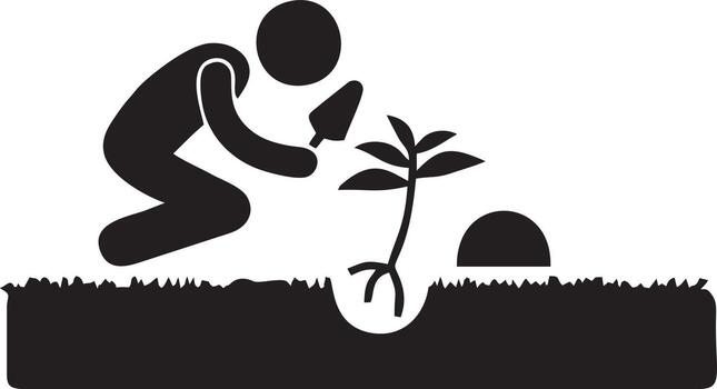 Tree icon symbol image vector, illustration of the tree botany in black image vector