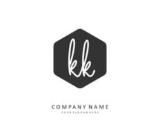 K KK Initial letter handwriting and  signature logo. A concept handwriting initial logo with template element. vector