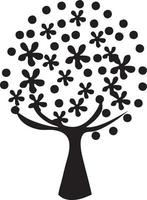 Tree icon symbol image vector, illustration of the tree botany in black image vector