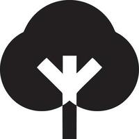 Tree icon symbol image vector, illustration of the tree botany in black image vector