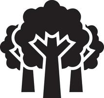 Tree icon symbol image vector, illustration of the tree botany in black image vector