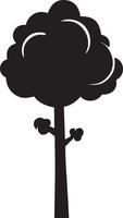 Tree icon symbol image vector, illustration of the tree botany in black image vector