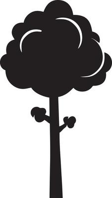 Tree icon symbol image vector, illustration of the tree botany in black image
