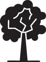 Tree icon symbol image vector, illustration of the tree botany in black image vector