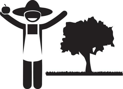 Tree icon symbol image vector, illustration of the tree botany in black image vector