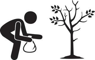 árbol icono símbolo imagen vector, ilustración de el árbol botánica en negro imagen vector