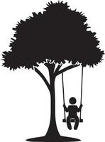 Tree icon symbol image vector, illustration of the tree botany in black image vector