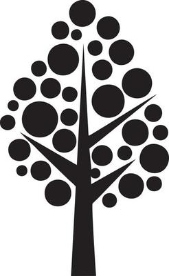Tree icon symbol image vector, illustration of the tree botany in black image