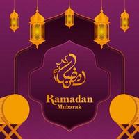 Ramadan Mubarak Background Template vector