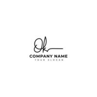 Ok Initial signature logo vector design