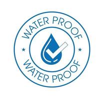 agua prueba vector icono con soltar y garrapata símbolo, azul en color