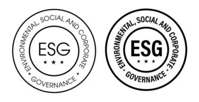 Environmental, Social, and Corporate Governance, ESG vector icon set, black in color