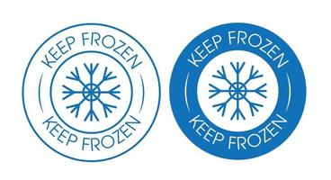 keep frozen rounded vector icon with snow flake symbol, blue in color