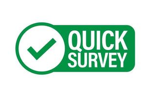 quick survey vector icon with tick mark, green in color