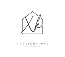 X K XK Initial letter handwriting and  signature logo. A concept handwriting initial logo with template element. vector