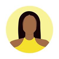 africano americano mujer avatar vector