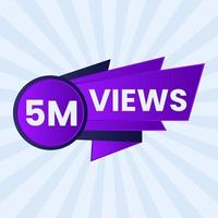 5 million views banner for thumbnail design vector