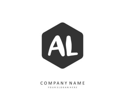 AL Initial letter handwriting and  signature logo. A concept handwriting initial logo with template element. vector