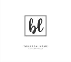 BL Initial letter handwriting and  signature logo. A concept handwriting initial logo with template element. vector