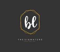 BL Initial letter handwriting and  signature logo. A concept handwriting initial logo with template element. vector