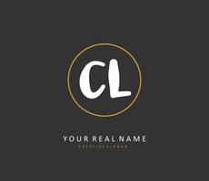 CL Initial letter handwriting and  signature logo. A concept handwriting initial logo with template element. vector