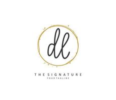 DL Initial letter handwriting and  signature logo. A concept handwriting initial logo with template element. vector