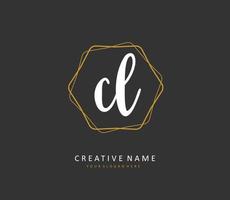 CL Initial letter handwriting and  signature logo. A concept handwriting initial logo with template element. vector