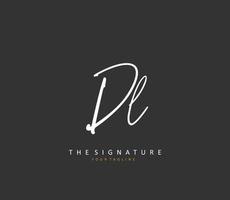 DL Initial letter handwriting and  signature logo. A concept handwriting initial logo with template element. vector