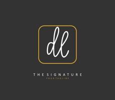 DL Initial letter handwriting and  signature logo. A concept handwriting initial logo with template element. vector