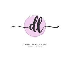 DL Initial letter handwriting and  signature logo. A concept handwriting initial logo with template element. vector