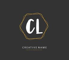 CL Initial letter handwriting and  signature logo. A concept handwriting initial logo with template element. vector