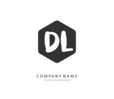 DL Initial letter handwriting and  signature logo. A concept handwriting initial logo with template element. vector