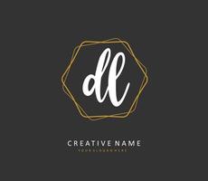 DL Initial letter handwriting and  signature logo. A concept handwriting initial logo with template element. vector