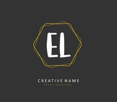 EL Initial letter handwriting and  signature logo. A concept handwriting initial logo with template element. vector