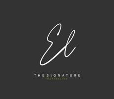 EL Initial letter handwriting and  signature logo. A concept handwriting initial logo with template element. vector